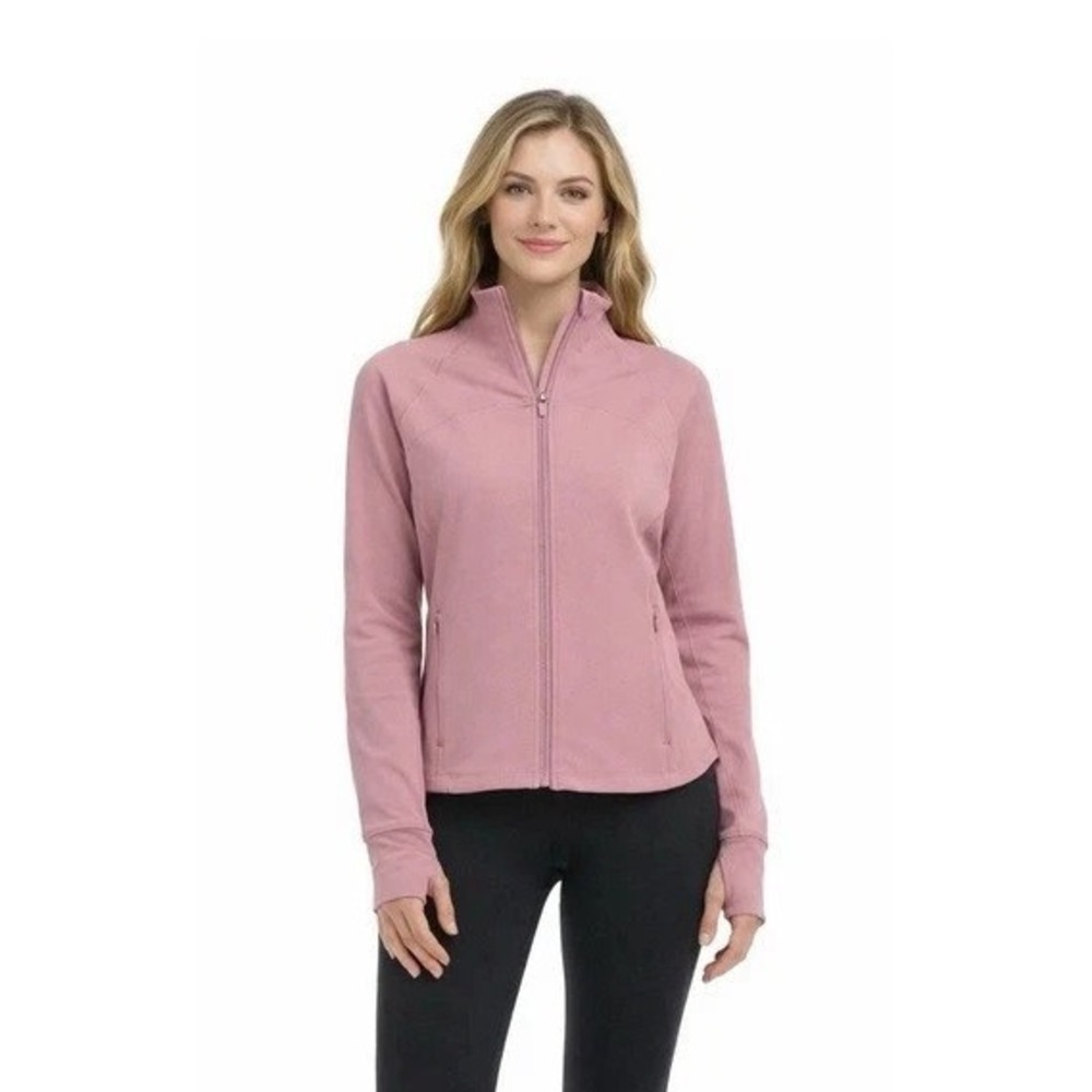 Jockey Women's Satin Stitch Yoga Jacket, Nostalgia Rose (Pink), Size: XS, New